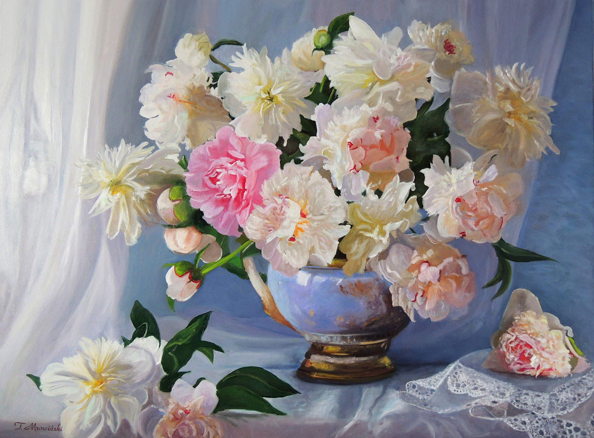 obrazy peonie