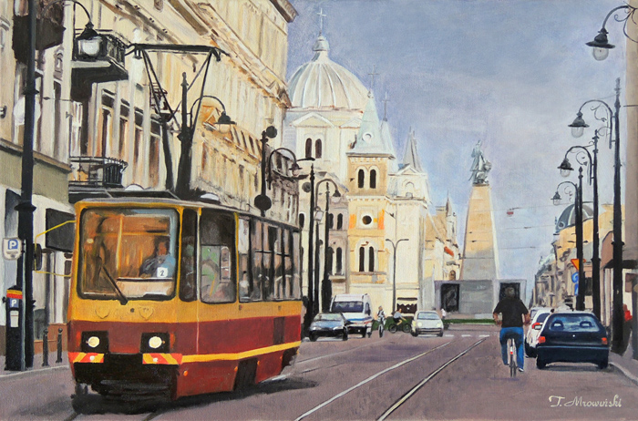 miasto łódź obraz olejny obraz olejny łódź pejzaż miejski