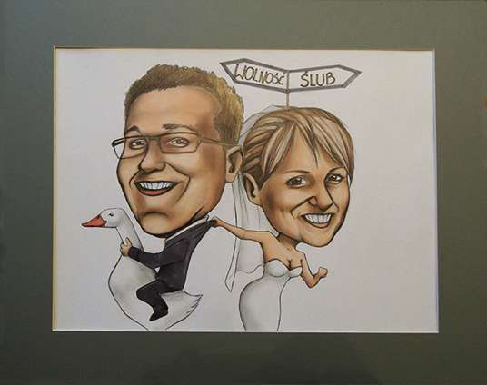 Karykatura ślub