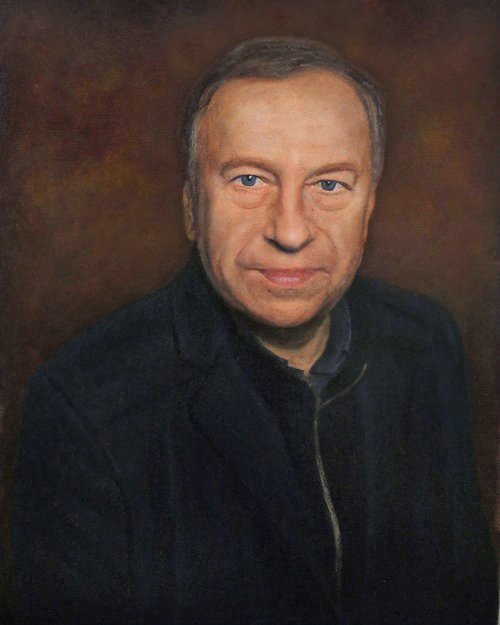 Jerzy Stuhr portret olejny