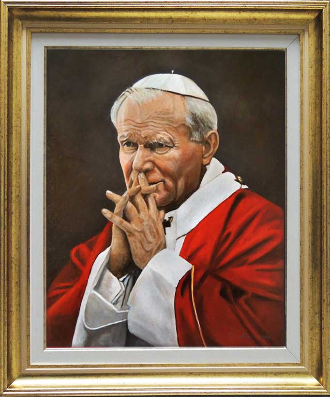 portret papieża obraz obraz olejny papież Jan Paweł II
